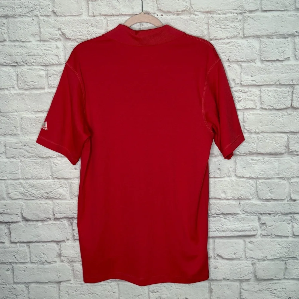 adidas Men's Red Short-Sleeve Polo